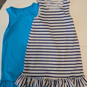 Lands' End Blue and White Striped Top